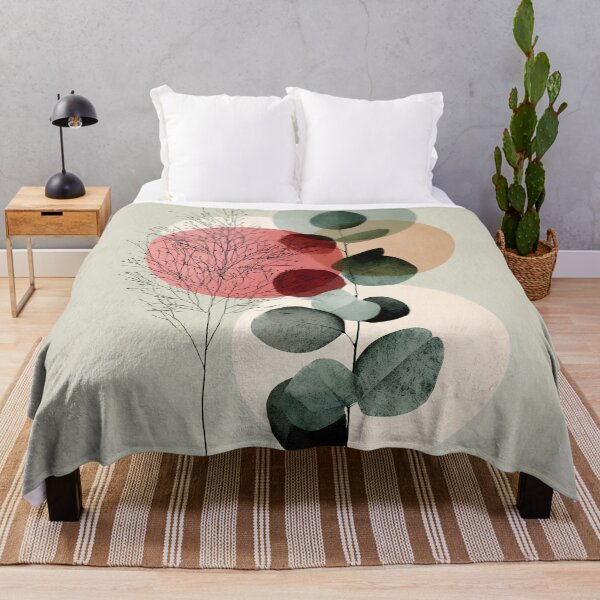 Item preview, Boho Eucalyptus Branch Sage Pink Abstract Botanical Art designed and sold by daila70.