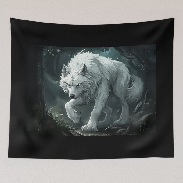 Item preview, White Wolf in Dark Forest designed and sold by PetsArt.