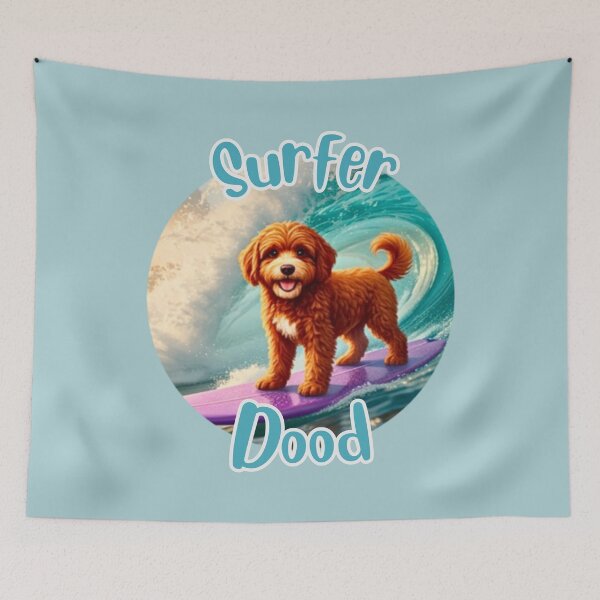 Item preview, Surfer Dood River (round design) designed and sold by Doodles Down South.