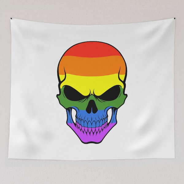 Item preview, Rainbow Skull Flag designed and sold by JeffBartels.