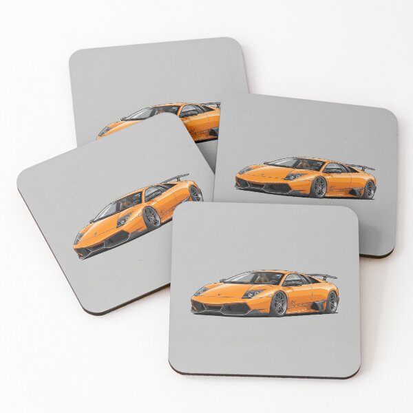 Item preview, Lamborghini Murcielago SV Orange Custom Stance Car Illustration Art designed and sold by Motorline44.