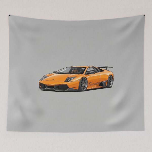 Item preview, Lamborghini Murcielago SV Orange Custom Stance Car Illustration Art designed and sold by Motorline44.