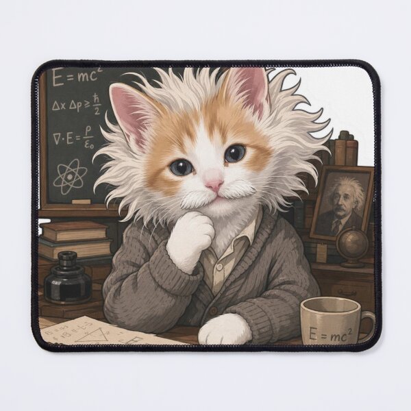 Item preview, The Thinking Tabby — Einstein Cat Art Print designed and sold by the-cute-nerd.