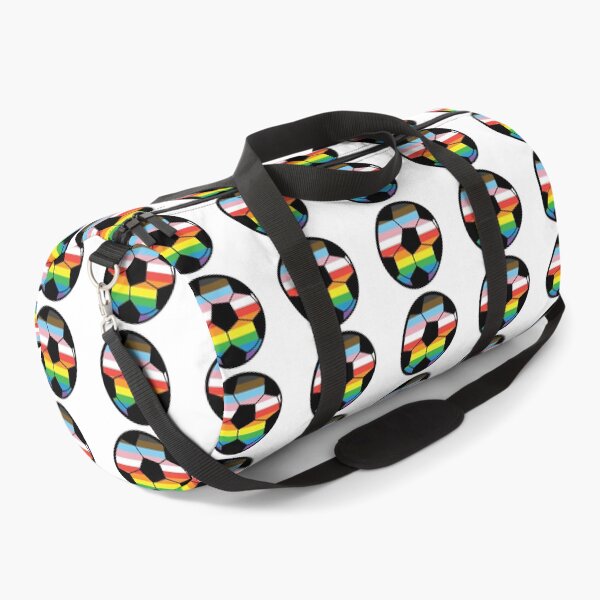 Item preview, Pride Month rainbow LGBTQIA colorful progess flag rainbow soccer ball designed and sold by Jdawnink.