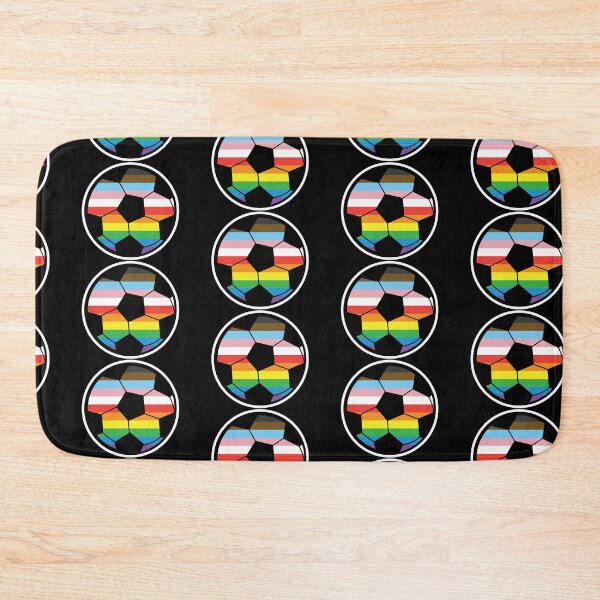 Item preview, Pride Month rainbow LGBTQIA colorful progess flag rainbow soccer ball  designed and sold by Jdawnink.