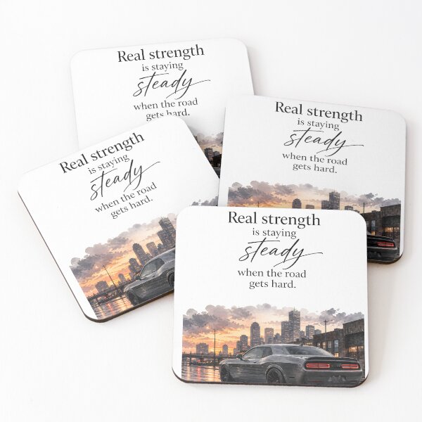 Item preview, Real Strength Is Staying Steady Motivational Quote Car Poster | Resilience Mindset Success Wall Art designed and sold by LoveNurseries.