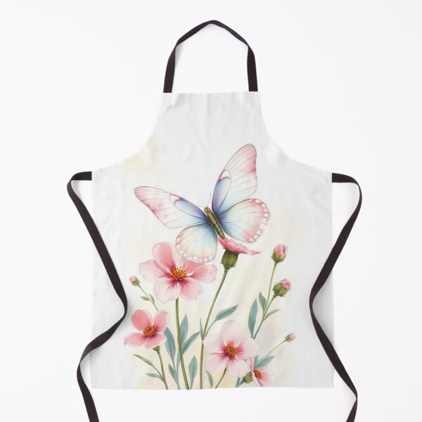 Item preview, Vibrant Pastel Butterfly on Pink Wildflowers Art designed and sold by Vida e Arte.