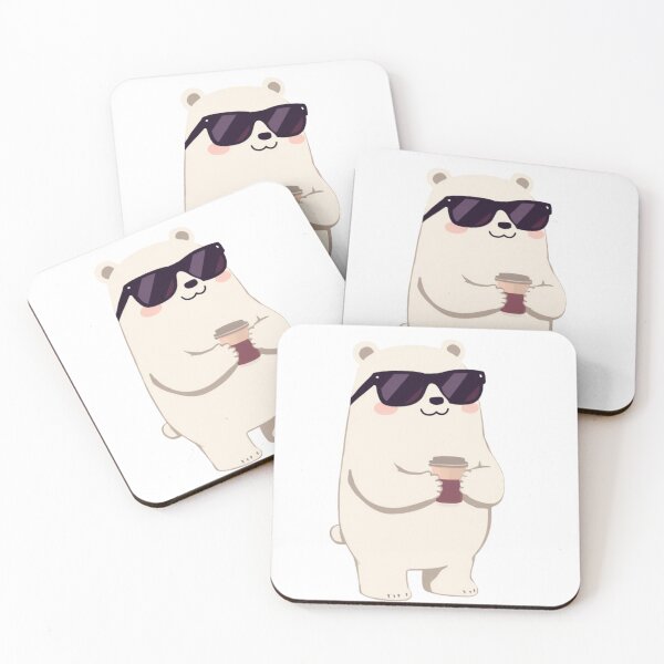 Item preview, Aesthetic White Bear Coffee Sunset Retro Illustration designed and sold by aminomen.