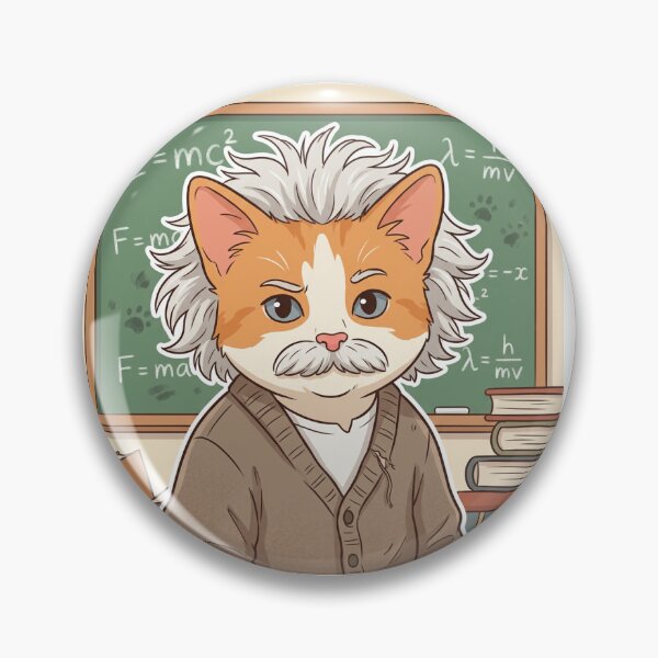 Artikelvorschau, Tafelkreide-Gelehrtenkatze – Einstein-Kätzchen-Illustration entworfen und verkauft von the-cute-nerd.