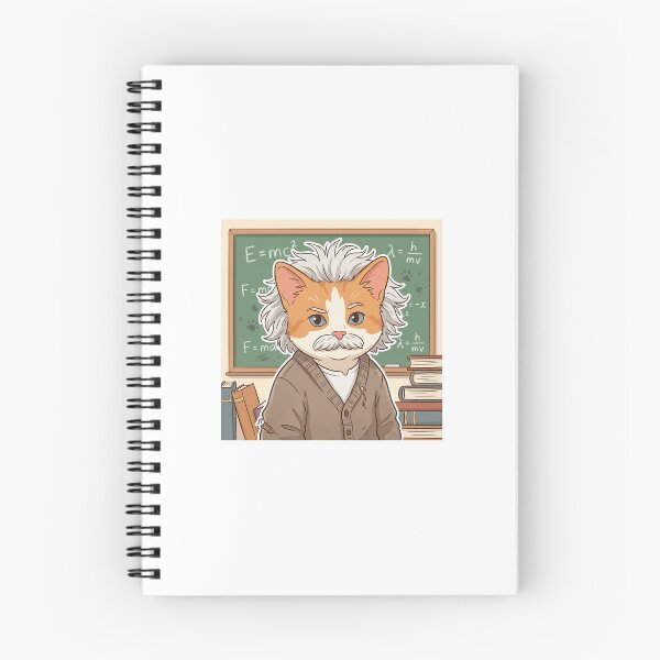 Item preview, Gato erudito en la pizarra — Ilustración de Einstein Kitty designed and sold by the-cute-nerd.