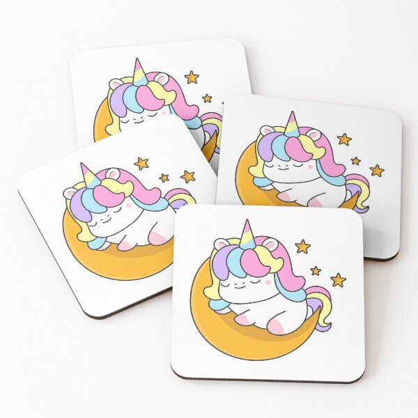 Item preview, Cute Kawaii Sleeping Unicorn on Moon designed and sold by debbiebento.