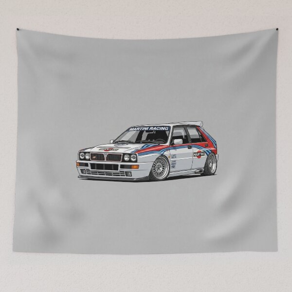 Item preview, Lancia Delta Integrale Martini Racing Classic Rally Stance Illustration Art designed and sold by Motorline44.