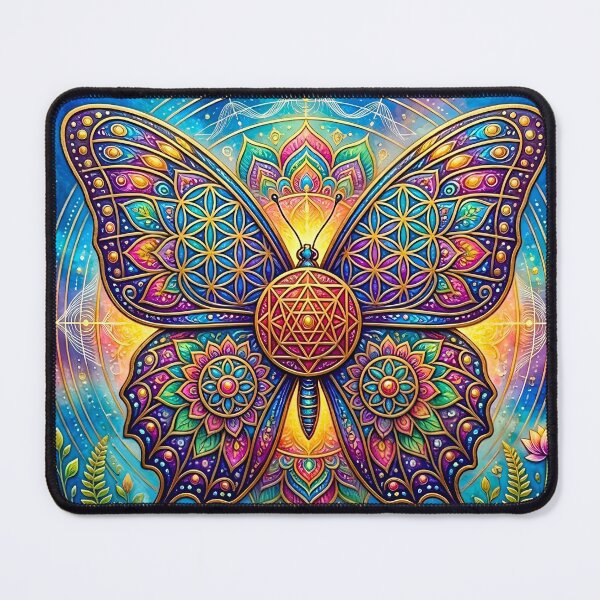 Item preview, Sacred Mandala Butterfly with Flower of Life Spiritual Art designed and sold by Good Vibes .