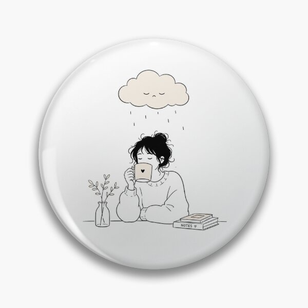 Item preview, Sleepy Cloud Coffee Minimalist Line Art Lo-Fi Aesthetic designed and sold by Prints-Things.