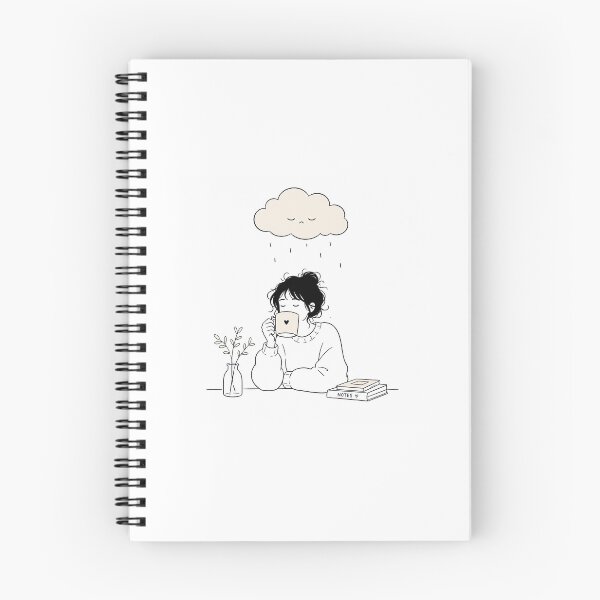 Item preview, Sleepy Cloud Coffee Minimalist Line Art Lo-Fi Aesthetic designed and sold by Prints-Things.