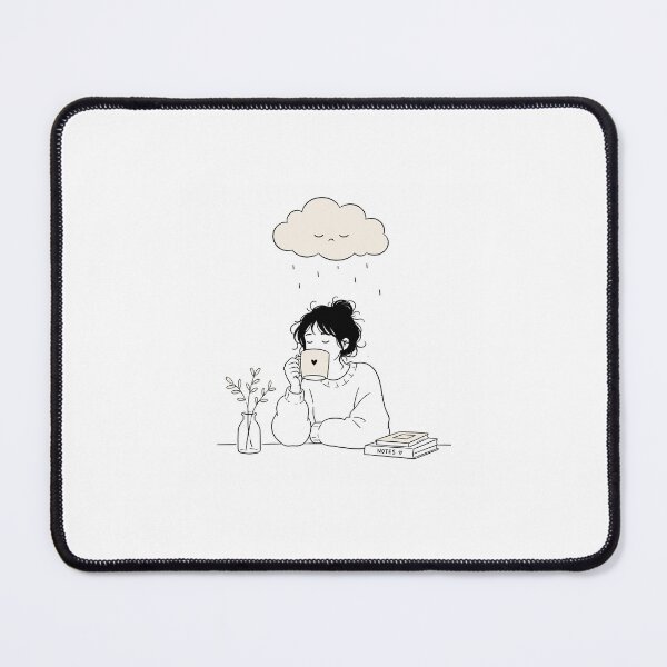 Item preview, Sleepy Cloud Coffee Minimalist Line Art Lo-Fi Aesthetic designed and sold by Prints-Things.