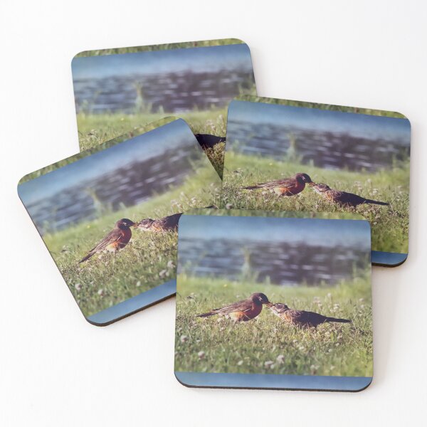 Item preview, American Robins at the Lake designed and sold by ForestWanderersArt.