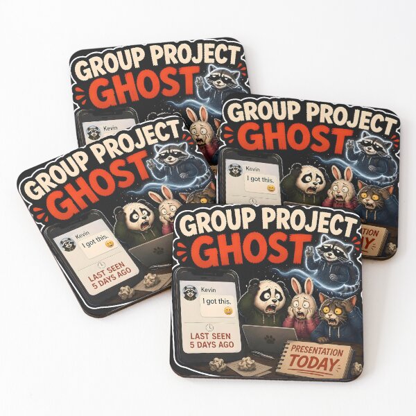 Item preview, Group Project Ghost Funny Student Meme Sticker designed and sold by Easternpantry.