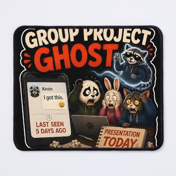 Item preview, Group Project Ghost Funny Student Meme Sticker designed and sold by Easternpantry.