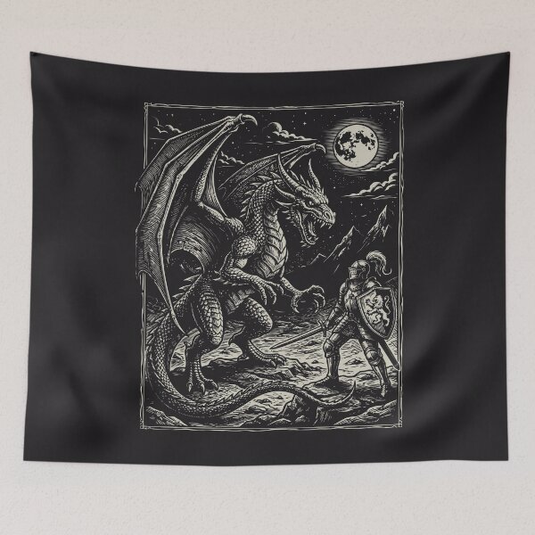 Item preview, Dragon Knight Battle Medieval Beast Dark Fantasy  designed and sold by Y-Vibes.