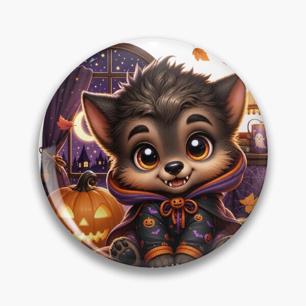 Item preview, Cute Baby Werewolf Halloween Pajamas – Spooky Season Kawaii designed and sold by CozyAnimalArt.