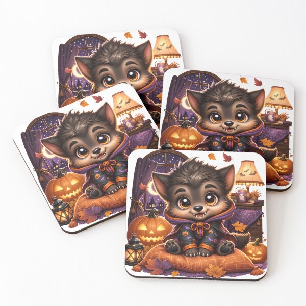 Item preview, Cute Baby Werewolf Halloween Pajamas – Spooky Season Kawaii designed and sold by CozyAnimalArt.