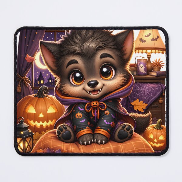 Item preview, Cute Baby Werewolf Halloween Pajamas – Spooky Season Kawaii designed and sold by CozyAnimalArt.