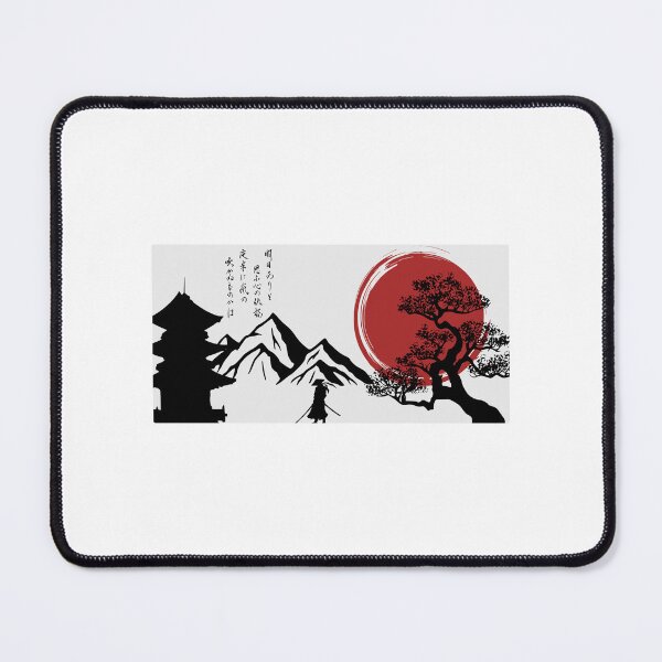 Item preview, Traditional Japanese Samurai & Pagoda Landscape Graphic designed and sold by RickTShop.