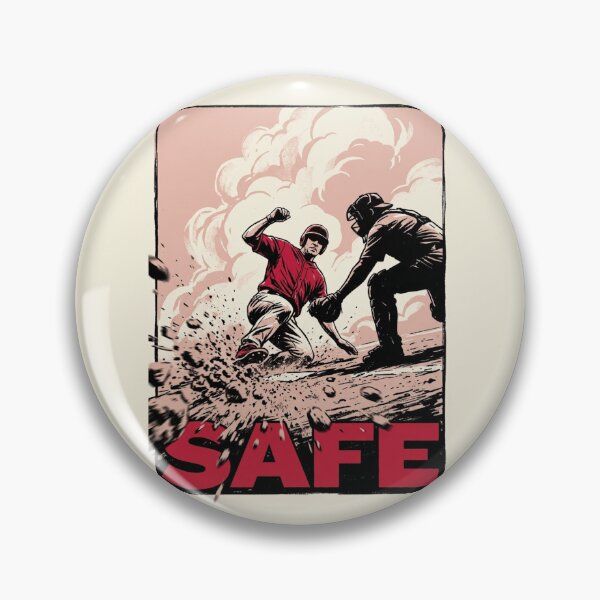 Item preview, Safe At Home - Vintage Baseball Linocut Art Poster designed and sold by DuckOddity.