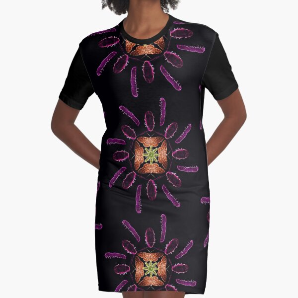 Neon multi bug circle pattern Graphic T-Shirt Dress