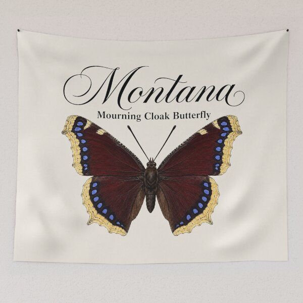 Item preview, Montana Mourning Cloak Butterfly Vintage State Butterfly Art designed and sold by The-Drip-Studio.