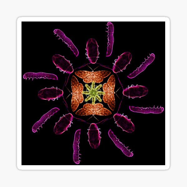 Neon multi bug circle pattern Sticker