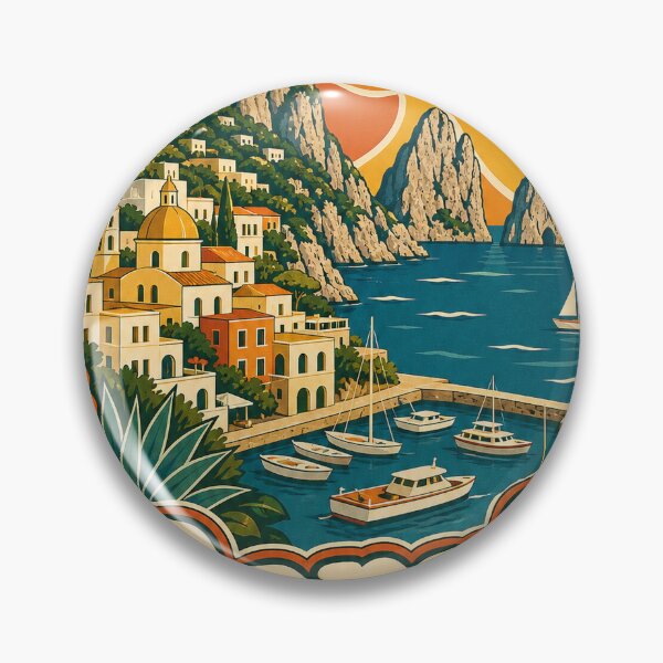 Item preview, Capri Italy Travel Souvenir - Retro Illustration designed and sold by VisualArtsOasis.