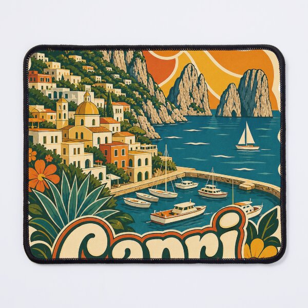 Item preview, Capri Italy Travel Souvenir - Retro Illustration designed and sold by VisualArtsOasis.