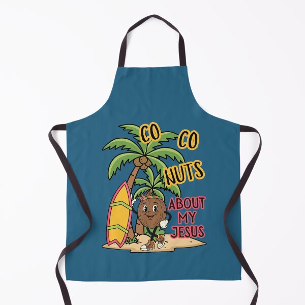Item preview, Coconuts About My Jesus Tropical Summer Palm Tree Surfer and Surf Board designed and sold by Forevermore.