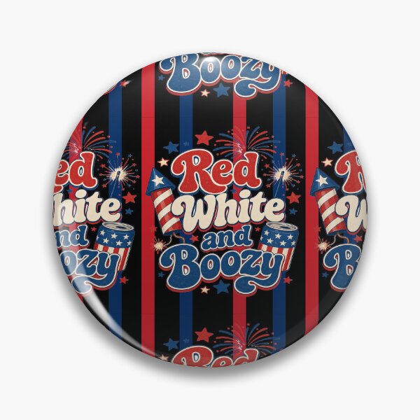 Item preview, Red White and Boozy Funny Retro 4th of July Fireworks Graphic designed and sold by Lozarux.
