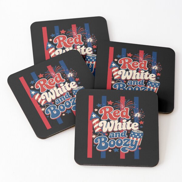 Item preview, Red White and Boozy Funny Retro 4th of July Fireworks Graphic designed and sold by Lozarux.