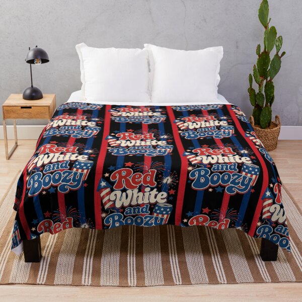 Item preview, Red White and Boozy Funny Retro 4th of July Fireworks Graphic designed and sold by Lozarux.