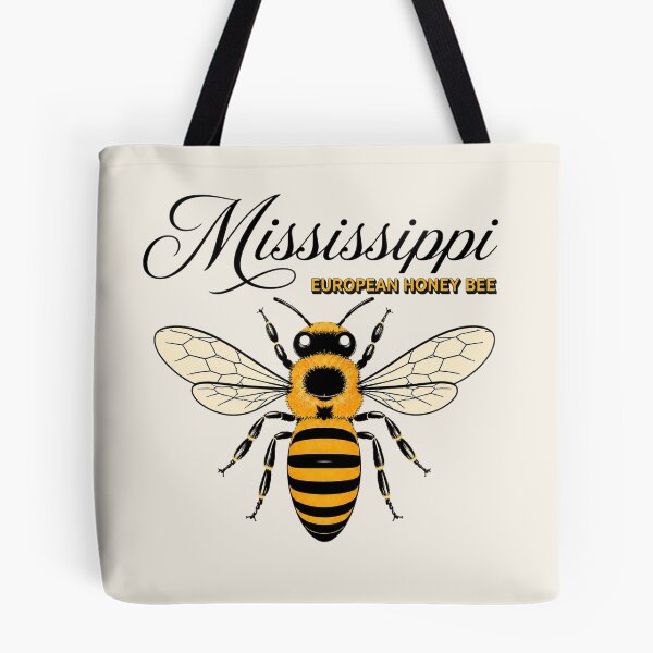 Item preview, Mississippi European Honey Bee Vintage State Insect Art Print designed and sold by The-Drip-Studio.