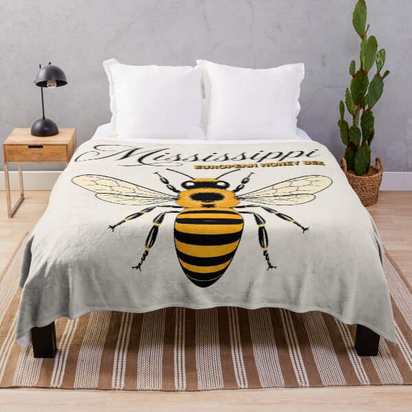 Item preview, Mississippi European Honey Bee Vintage State Insect Art Print designed and sold by The-Drip-Studio.