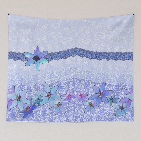 Item preview, flowers and lace blue designed and sold by Whimsicalwakko's.