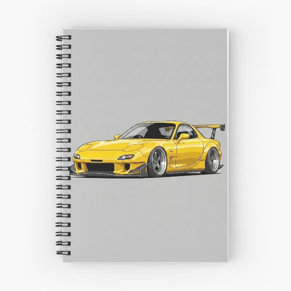 Item preview, Mazda RX-7 FD3S Yellow Widebody Custom Stance JDM Car Illustration Art designed and sold by Motorline44.