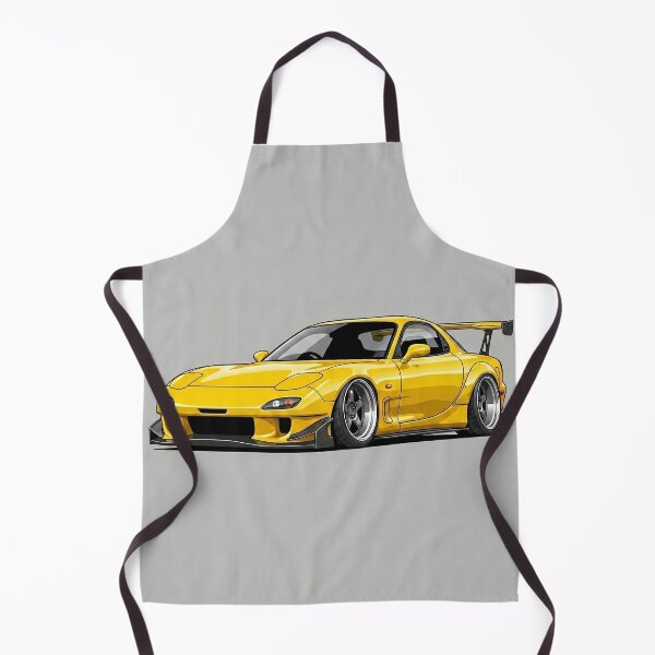 Item preview, Mazda RX-7 FD3S Yellow Widebody Custom Stance JDM Car Illustration Art designed and sold by Motorline44.
