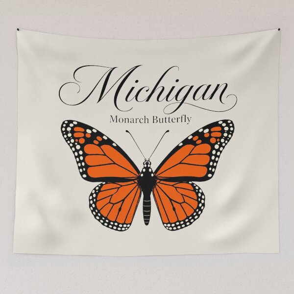 Item preview, Michigan Monarch Butterfly | State Butterfly Retro Nature Art designed and sold by The-Drip-Studio.