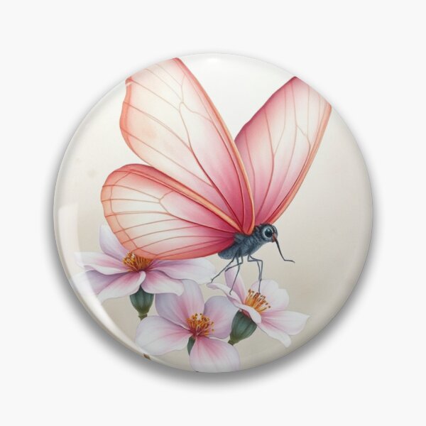 Item preview, Elegant Pink Butterfly on Pastel Blossoms Art designed and sold by Vida e Arte.