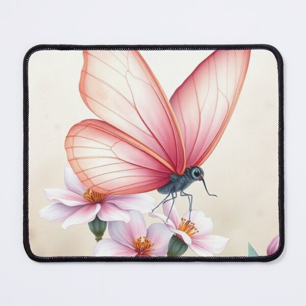 Item preview, Elegant Pink Butterfly on Pastel Blossoms Art designed and sold by Vida e Arte.