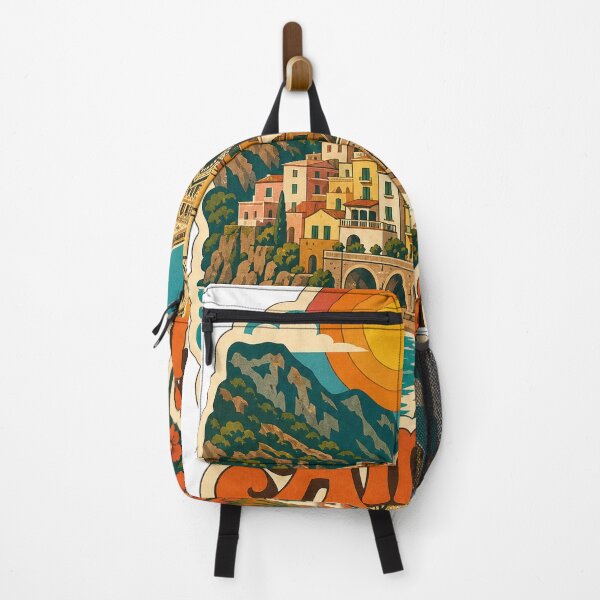 Item preview, Amalfi Italy Travel Souvenir - Retro Illustration designed and sold by VisualArtsOasis.