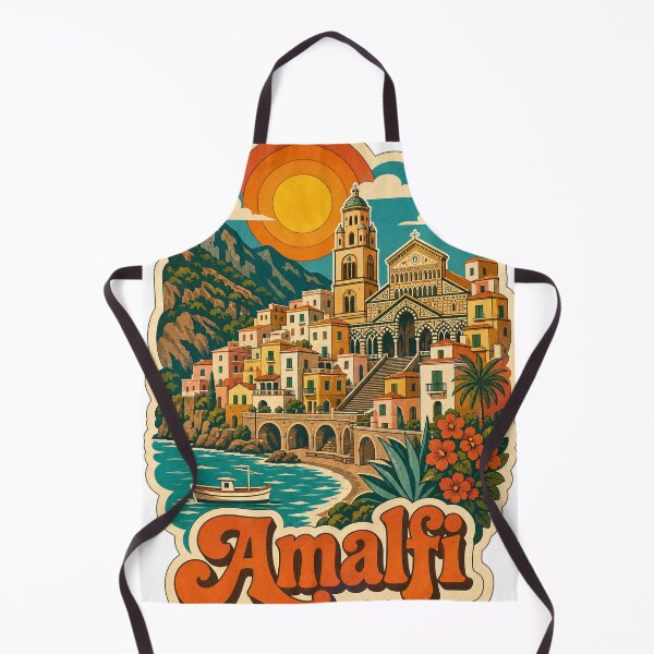Item preview, Amalfi Italy Travel Souvenir - Retro Illustration designed and sold by VisualArtsOasis.