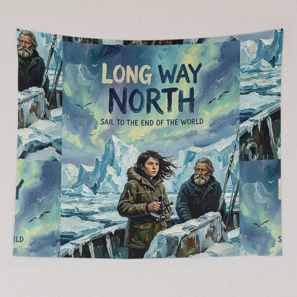 Item preview, Sail to the End of the World – Long Way North Fine Art Print designed and sold by Art's Diner.