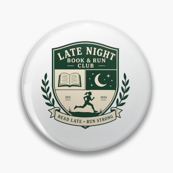 Item preview, Late Night Book and Run Club Vintage Collegiate Crest designed and sold by Prints-Things.